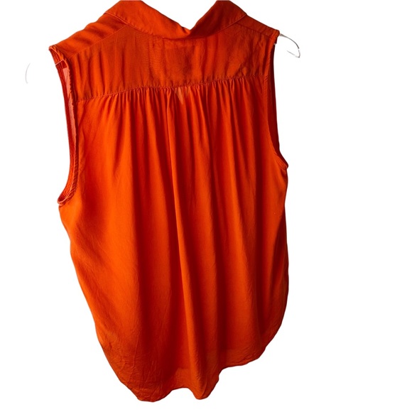 Maeve Anthropologie Orange Sleeveless Tunic Peasant Blouse Top Small - Picture 7 of 8